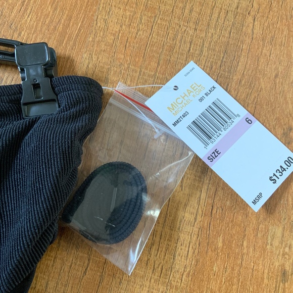 MICHAEL KORS BANDEAU ONE PIECE SWIMSUIT- RIB & MESH NWT - Picture 7 of 8